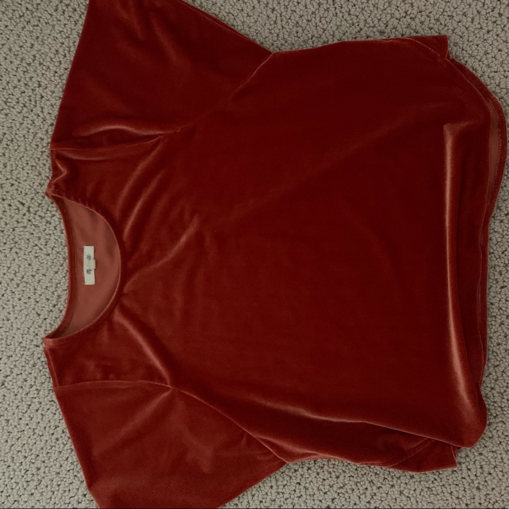 Red/Orange Velvet top